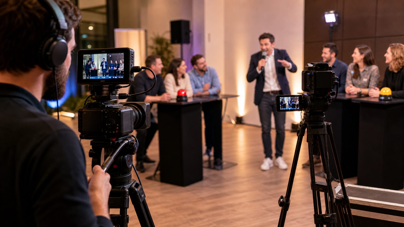 Captation multicamera d'une animation quiz d'entreprise